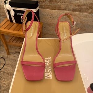 Michael Kors Hot Pink Ankle-Strap Heels
